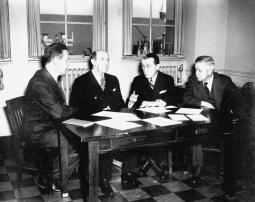 Donald Gudakunst, Morris Fishbein, Basil O’Connor, and Thomas M. Rivers, 1941; C