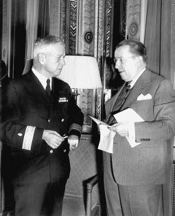 Comdr. Thomas M. Rivers and Basil O’Connor, 1946; Courtesy of March of Dimes