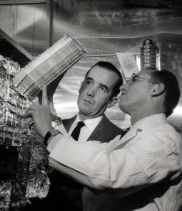 Jonas Salk and Edward R. Murrow, Virus Research Lab, University of Pittsburgh, 1