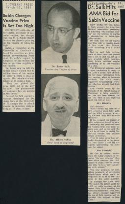 Two articles appearing in the Cleveland Press in 1961.